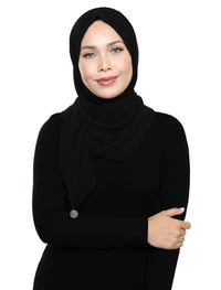 Lux Square Chiffon Shawl - Black