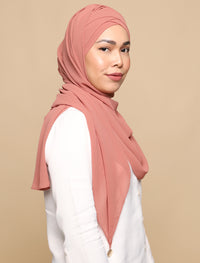 Lux Turban Chiffon Shawl - Desert Rose