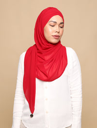 Lux Turban Chiffon Shawl - Red