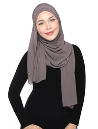 Lux Turban Chiffon Shawl - Thistle Grey