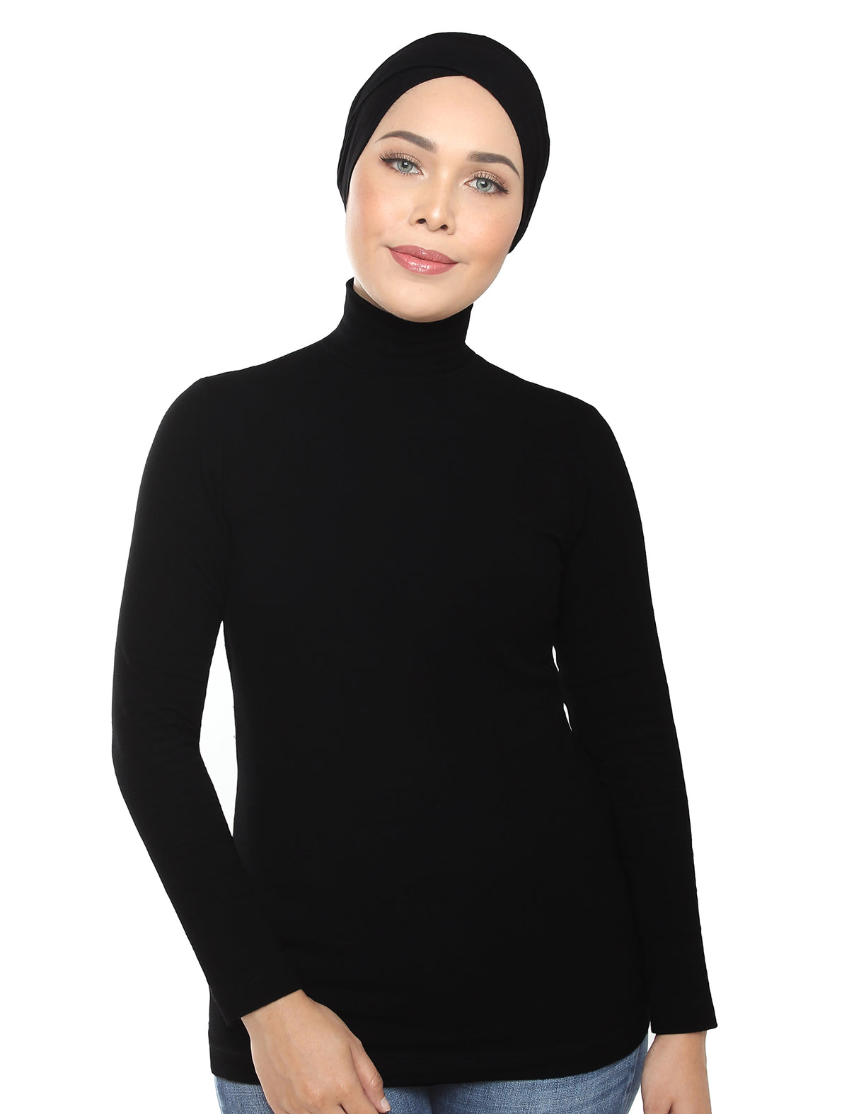 Womens Tunic Tops Long Sleeve Shirts Turtleneck Sweaters Side Split Black S  at  Women's Clothing store