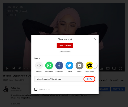 Youtube Getting URL step 2