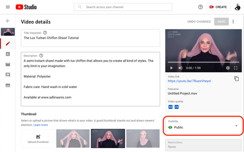 Youtube Setting Public step 2